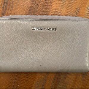 Michael Kors Pebbled Gray Wallet